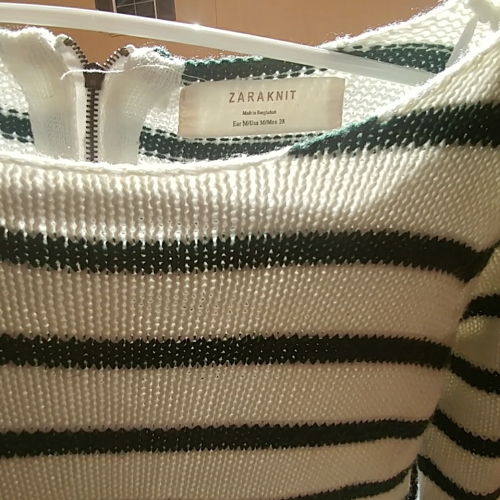 Zara Knit green and white sweater - Picture 7 of 8